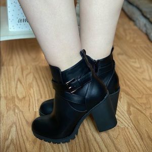 Black cute booties